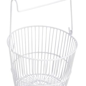 Peg Basket Hanging Round White 1019