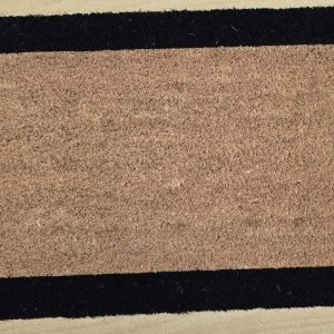 Coir door mat black boarder pvc back 40X60cm 1880