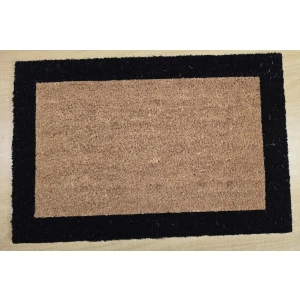 Coir door mat black boarder pvc back 40X60cm 1880