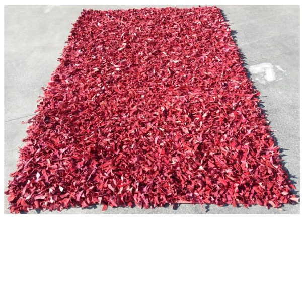 Leather Shag 170x270cm Red 36331