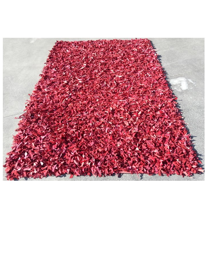 Leather Shag 170x270cm Red 36331