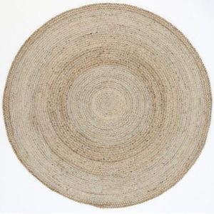 Zari Silver Hand Woven Jute Round 200cm