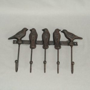 Key Hook Rack Birds Pewter 25cx15cm